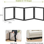 LZRS Extra-Wide Clear Dog Gate for Indoor Use - Transparent Pet Fence with Solid Hardwood and Plastic Board, Stylish & Durable freestanding Pet Gate for Doorways, Stairs and Hallways-4 Panel Black