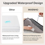 INVENHO Orthopedic Dog Beds Large Sized, XL Washable Dog Sofa with Egg-Crate Foam, Waterproof Lining and Non-Skid Bottom