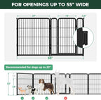 FXW Dog Gate, Extra Wide Adjustable for Openings Up to 55", 32" H | Flexible Space Control, Easy Walk-Through Access, 1 Panel + 1 Gate, For Small & Medium Dogs, Garage Use