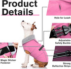 Lelepet Dog Coats for Small Dogs Waterproof Dog Jacket with Adjustable Fit | Reflective Pet Fleece Vest Hook & Loop Windproof Cold Weather Coats with Adjustable Buckle & Leash Hole, Pink, S