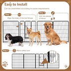 DUMOS Dog Playpen Indoor, Metal 24 Inch 16 Panels Foldable Pet Fence with Door, Outdoor Small Medium Large Dog Puppy Portable Exercise Play Pen for RV Camping, Trips, Play Yard