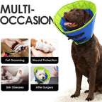 AOFITEE Cones for Dogs, Soft Dog Cone Collar to Stop Licking, Adjustable Dog Cones Alternative After Surgery for Large Dogs, Pet Cone for Wound Protection with Hook & Loop Closure(Bluegreen,Large)
