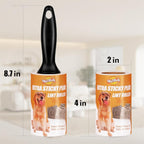 WulaWindy Extra Sticky Lint Rollers for Pet Hair, 6 Rolls, 2 Handles | Extra-sticky lint rollers with 6 rolls and 2 reusable handles for pet hair, lint and dust on clothes, sofas and furniture.
