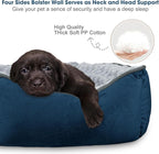 JOEJOY Rectangle Dog Bed for Large Medium Small Dogs - Washable Orthopedic Sofa Bed, Soft Breathable Puppy & Pet Cuddler, Durable Calming Dog Bed with Anti-Slip Bottom, Multiple Sizes, Navy Blue