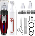 4 in 1 Dog Clippers Grooming Kit and Paw Trimmer for Thick Hair&Coats | 3-in-1 Clipper+Paw Trimmer+Nail Grinder, <60dB Quiet, Cordless,LED Display, 4 Guide Combs, Detachable Titanium-Ceramic Blade