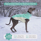 FUAMEY Dog Coat for Large Dogs, Fleece Dog Winter Jacket with Harness | Puppy Cold Weather Coats Reflective Pet Puffer Vest with Zipper Water-Resistant Warm Dogs Snowsuit Windproof Mint Green XXL