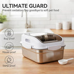 ALL FOR PAWS 304 Stainless Steel Dog Food Container, Cat Food Storage Container with Scoop, Airtight Metal Pet Food Storage Bin to Keep Food Fresh, Mouse Proof Small Storage Bin Fits Up To 11 Lbs