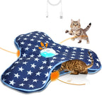 Oxawo Cat Toys Interactive Hide and Seek Cat Game | Mouse Chirping, Motion Activated Cat Toys with Moving Concealed Feathers Wand USB Rechargeable