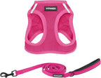 Best Pet Supplies Voyager Step-in Air All Weather Mesh Harness and Reflective Dog 5ft Leash Combo with Neoprene Handle, for Small, Medium and Large Breed Puppies - Fuchsia, Medium