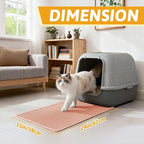 Pieviev Cat Litter Mat, Double-Layer Waterproof Design, 24" x 15" Coral Red | Honeycomb Litter Box Mat Catches Scattered Particles to Stop Tracking, Urineproof Base protects Floors, Easy to Clean