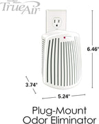 Hamilton Beach TrueAir Plug-Mount Odor Eliminator with Carbon Filter | Green Mountain Scent Cartridge | For Common Household-Smells, Tobacco, Pet, Bathroom, Trash | On/Off Fan | 04530GM