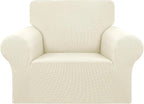 Stretch Chair Sofa Slipcover, Single Couch Cover,Beige | 1-Piece Washable Sofa Cover,Pet Friendly (31"-55") Furniture Protector Soft Jacquard Elastic Bottom for Dogs & Kids