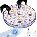 ORSDA Interactive Cat Toys Ball, Automatic Fast Rolling Ball in Pouch, Hide and Seek for Indoor Cats, Motion Chirping Activated Moving Toy, 5 Holes Mat Mouse Catching Game