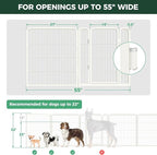FXW Dog Gate, Extra Wide Adjustable for Openings Up to 55", 32" H | Flexible Space Control, Easy Walk-Through Access, 1 Panel + 1 Gate, For Small & Medium Dogs, Garage Use