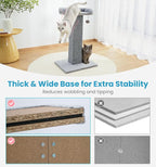 Made4Pets 32" Carpet Cat Scratching Post with Bed for Indoor Cats, Grey | Carpet Cat Scratcher, Raised Perch with Removable Washable Cover, Wide Base, Hanging Ball, Compact Indoor Design