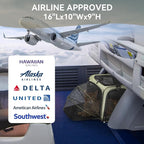 Petsfit Small Expandable Cat Carrier for Air Travel, Up to 9 lb | 16 x 10 x 9 in; sized for Alaska Airlines, with locking zippers, an interior safety tether and multi-side ventilation.