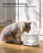 HomeRunPet Cat Water Fountain Porcelain-Tray with Wireless Pump, 68oz | 20dB Ultra Quiet, Detachable Design for Easy Cleaning, Filter Included, Water Fountain for Cats Indoor