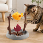 BBQ-Style Cat Slow Feeder, Interactive Toy,Treat Puzzle Feeder for Pets, Mental Stimulation Food Dispensing Toy, Puppy Kitten Dishes, Keeps Pets Busy & Prevents Overeating