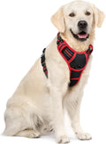 rabbitgoo Dog Harness, No Pull for Large Dogs with 2 Leash Clips, Pet Vest | No Choke with Handle, Adjustable Soft Padded, Reflective, Easy Control for Walking, Black & Red, X-Large