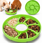 Slow Feeder Dog Bowl Silicone Suction Cup Anti Spill Dogs Cats Light Green