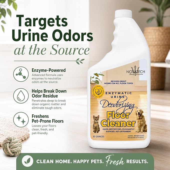 NOYATECH Pet Floor Cleaner, Enzyme Dog and Cat Urine Odor Remover, Gallon