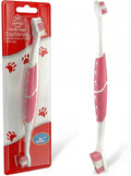 Pet Toothbrush for Dogs, Cats with Soft Bristles - Easy Teeth Cleaning & Dental Care, Non Slip Dual Head Dog Toothbrush for Medium & Large Pets, Toothpaste Not Included, Pack of 1 Pink