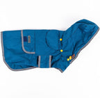 Wilderdog Dog Jacket Waterproof Raincoat with Breathable Interior, Removable Hood, Torso Strap, Secure Closures, Back Pocket and Two Hanging Loops, Foldable into Back Pocket
