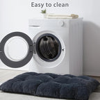 BFPETHOME Dog Beds for Large Dogs, Plush Dog Crate Bed Fluffy Cozy Kennel Pad for Sleeping &Ease Anxiety, Washable Pet Mats with Anti-Slip Bottom for Large Dogs, Navy