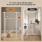 51-inch Extra Tall Pet Gate for Cats & Dogs,White | Fits widths of 31.5-42.5“,Extra Tall Design, Pressure/Screw mounted, Suitable for stairs and doorways