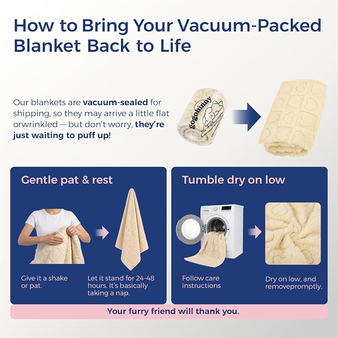 gogobunny Large Pet Blanket for Dogs Cats, Ultra Soft 300GSM Coral Fleece Washable Furniture Protector for Couch Bed Car Seat, Calming Crate Mat Blanket for Large Breeds, Beige, 50x60IN