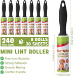 Hushee 8 Pcs Mini Lint Roller for Travel, Portable Pet Hair Remover | Small Lint Removers Bulk for Pet Hair Clothes, Small Removers, Portable Sticky Removing Tool for Furniture Dog Car Seat