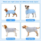 2 Packs Breathable Cotton Dog Recovery Suit for After Neuter Spay Abdominal Wounds Protector, Professional Anti-Licking Onesies for Male Female Pets Surgery Bandages, XL Grey Blue Pure