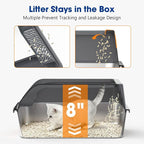 Small Stainless Steel Litter Box with Lid for Kitten, Metal Cat Litter Boxes High Sided Enclosed for Injured Cats and Rabbit, Anti-Urine Leakage | Non-Stick Bottom & Includes Scoop