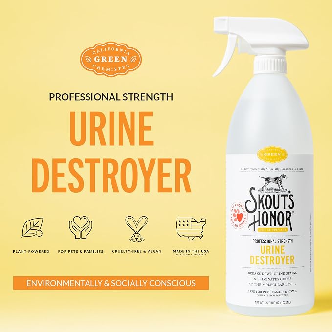 SKOUT'S HONOR Dog Urine Destroyer, 35 oz | Better, Faster, Stronger Pet Urine Odor Eliminator for Carpets, Upholstery and other Indoor Surfaces