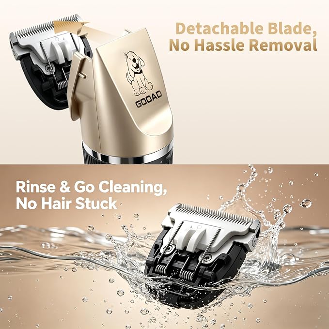Dog Clippers for Grooming,Dog Grooming Kit for Heavy Thick Hair&Coats | <60dB quiet,Rechargeable Cordless,4H Runtime,4 Guide Combs,2in1 Wide & Narrow Blades,Pet Shaver for Matted Fur