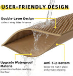 Cat Litter Mat, 30"x24", Waterproof, Easy to Clean (Brown-1Pack) | Double-Layer Honeycomb for Effective Litter Trapping, Premium Durable EVA, Non-Slip, Paw-Friendly Soft Surface