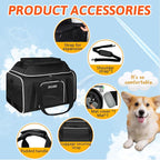 Petskd Top and Side Expandable Small Pet Carrier Airline Approved, Black | 17"Lx11"Wx9.5"H, for Alaska Airlines, Pets Under 10 Lbs, Lockable Zippers,Soft-Sided, Anti-Scratch Mesh