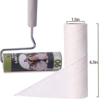 Extra Sticky Large Surface Lint Roller,6.3'' Giant Lint Roller Refills,5 Rolls 450 Sheets,Long Handle Lint Remover,Easily Remove Carpets, Clothes, Couch and Curtains Dust