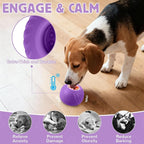 Long-Lasting Dog Lick Toy, Wobbly Dog Enrichment Lick Bowl to Keep Dogs Busy, Interactive Stuffable Dog Treat Feeder for Boredom, Silicone Treat Dispensing Chew Toy(Purple,M)