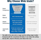 30W Wide Pet Dog Grooming Detachable Blades,Compatible with Andis,Oster A5,Wahl KM10 Clippers,Cut Length 1/50"(0.5mm),Fit for Larger Animals
