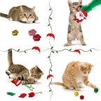 Cat Christmas Stocking, 10 Pack Christmas Cat Toys for Indoor Cats, Includes Catnip Toys, Balls and Feather Toys, Great Value