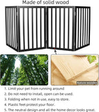 Dog Gate Indoor, Freestanding Dog Fence for The House, Doorways, Hallways,or Stairs,Pet Gate Foldable Wooden,Expandable 32" Height 4 Panels,Black