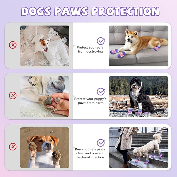 Dog Shoes for Large Small Medium Dogs, Dog Boots for Winter Snow Days, Breathable Dog Booties & Paw Protectors, Anti-Slip Puppy Shoe for Outdoor Hot/Cold Pavement Hiking Hardwood Floors Size 4