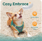 Eagloo Small Dog Harness and Leash Set, Step in Medium Small Puppy Pet Vest | Light, Soft, Breathable Air Mesh, Easy on and off with Hook & Loop, Reflective for Safe Walking, Forest Green, L