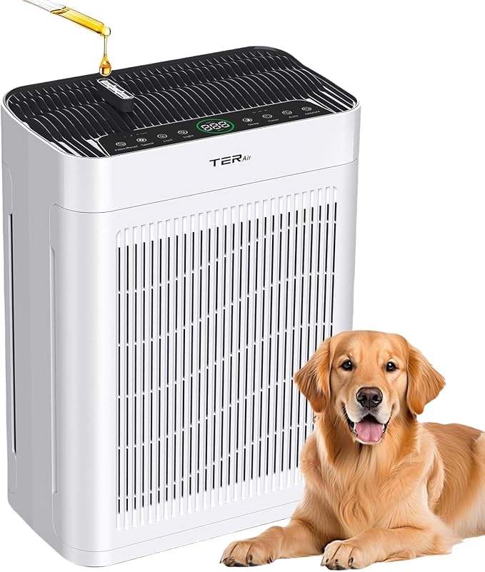 Purifier for Home Large Room Bedroom with HEPA Washable Pre-Filter | Up to 3000 Sq Ft Coverage, Dual-Sided Air Intake, PM2.5 Sensor, Quiet Sleep Mode, Removes Smoke, Dust, Pet Dander & Allergens