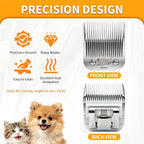 Size 5/8HT Detachable Pet Grooming Clipper Blade with Ceramic Cutter, 16mm 5/8 Inch Cut Length, Silver, Compatible with Andis, Oster A5, Wahl KM10, 1 Pack