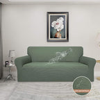 Easy-Going 100% Waterproof Couch Cover, 3 Cushion Couch Slipcover for Sofa | Leakproof Sofa Cover, Stretch Jacquard Furniture Protector Against Stain Spill from Kids, Pets, Dog (Sofa, Grayish Green)