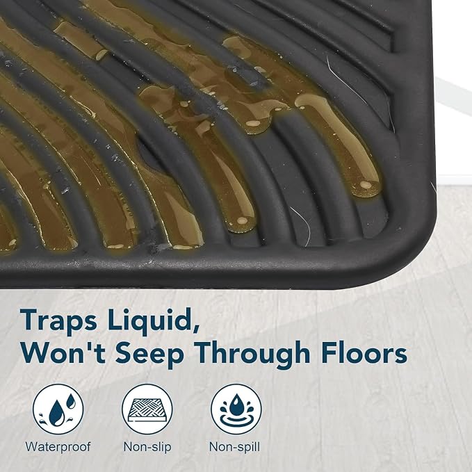 UPSKY Large Cat Litter Mat 31" x 24 Waterproof and Washable, Soft on Paws | Litter Catcher Pad, Cat Litter Trapping Mat, Scatter Control, Fits Most Litter Boxes, Use for Dogs & Cats, Black