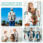 Lukovee Dog Backpack Carrier, Legs Out Easy-fit Dog Front Carrier for Small Medium Dogs, Adjustable Hands Free Dog Chest Carrier for Hiking Cycling (GR,L)