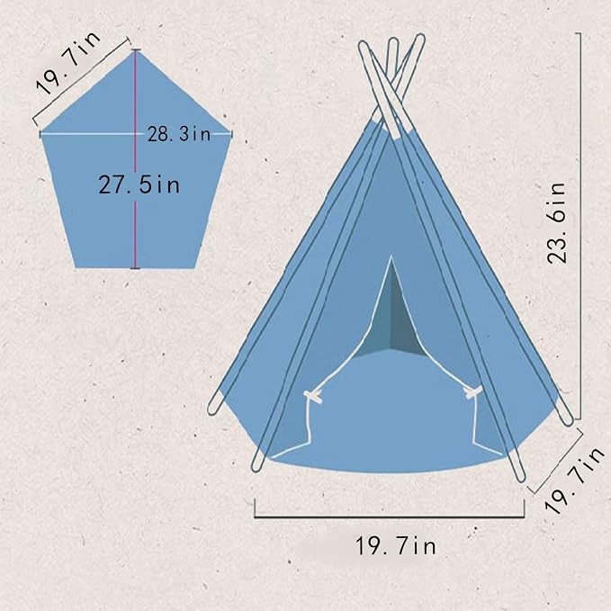 Cat Teepee Tent Bed,Outdoor Indoor Dog House Portable Washable Pet Tent for Small Dogs with Cushion Inside Pet Teepee for Small Medium Animals (Green&White, M)